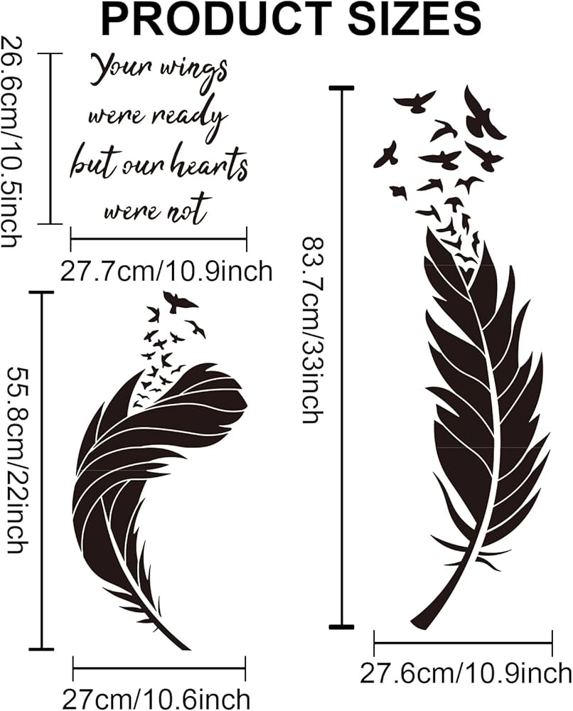 amazon-com-mayjoydiy-6pcs-large-feather-birds-stencils-splicing-flying-bird-stencil-with-paint-brush-your-wings-were-ready-but-our-hearts-were-not-reusable-feathers-wall-art-stencil-for-wood-fabric
