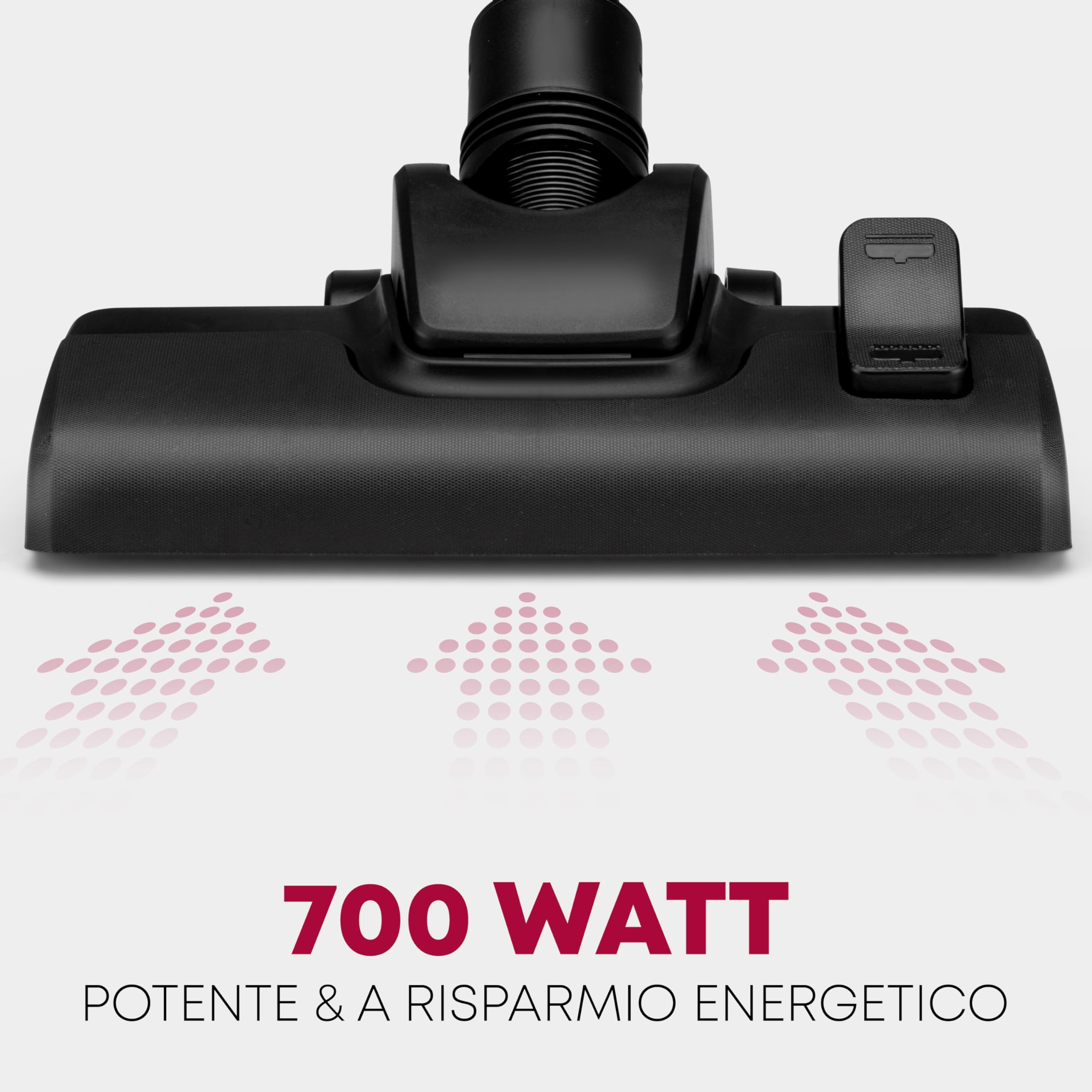 Bomann® aspirapolvere con filo, aspirapolvere, con sacco e sistema filtro 5 livelli - tubo telescopico in acciaio, spazzola pavimenti e bocchetta, 700 W, BS 9019 CB N bianco