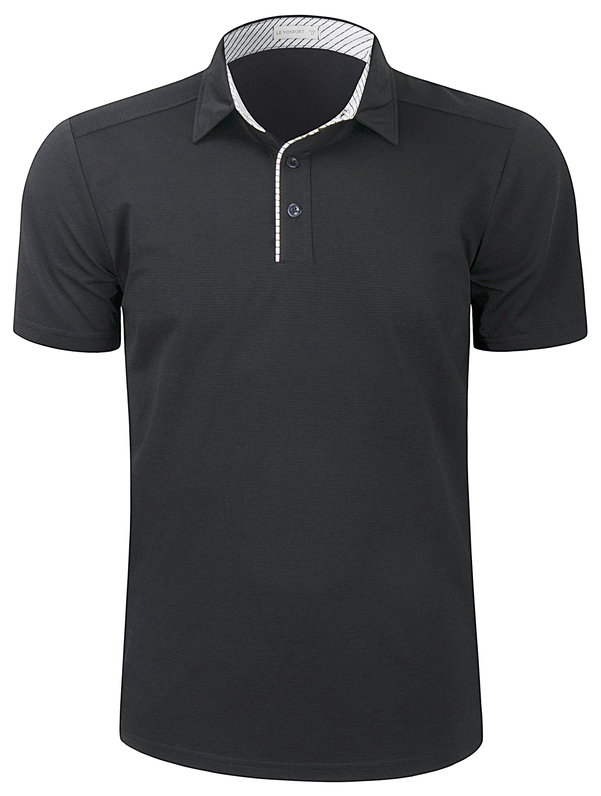 LE VONFORT Mens Quick Dry Performance Golf Polo Shirts Short Sleeve