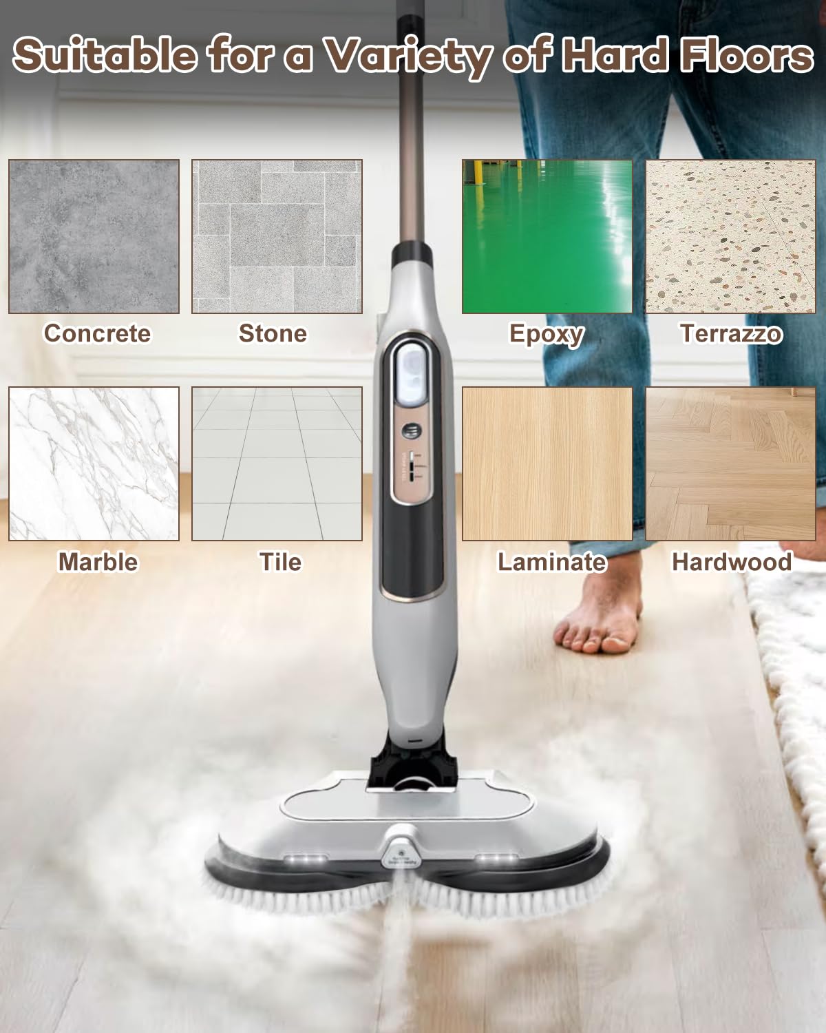 Chuancheng Confezione da 2 testine di ricambio per mocio S8201 per scopa a vapore Shark S8201 S8001 S7000 S7001 S7201 S7020 spazzola professionale per pulizia e lucidatura per pavimenti duri