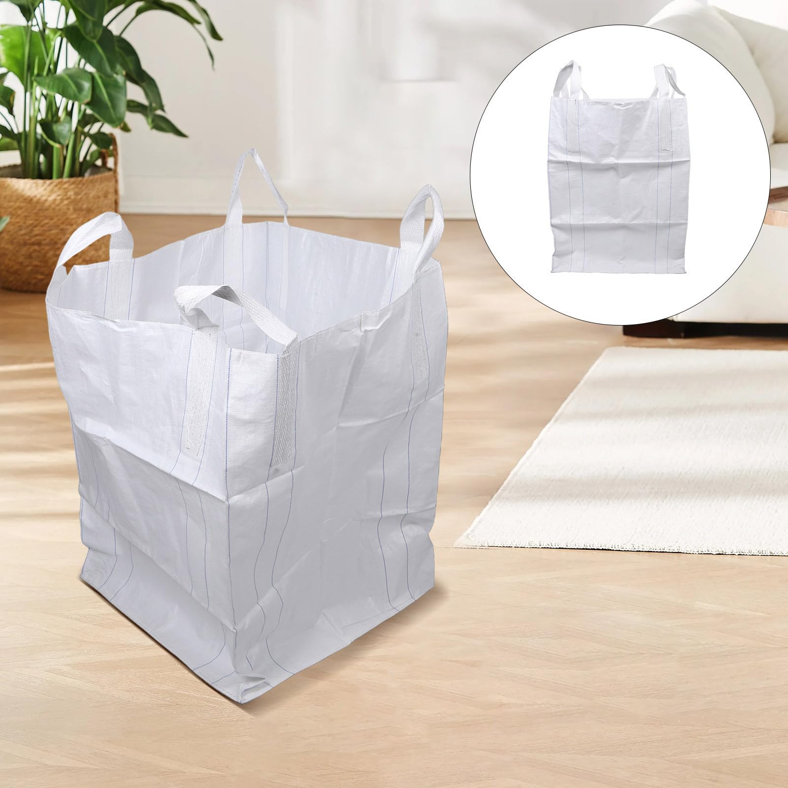 Sacchi Big Bag in Pp Bianco per Materiali da Costruzione Capacità 1-1,5 Ton e Resistenza All'abrasione per Sollevamento Meccanico Rapido e Sicuro