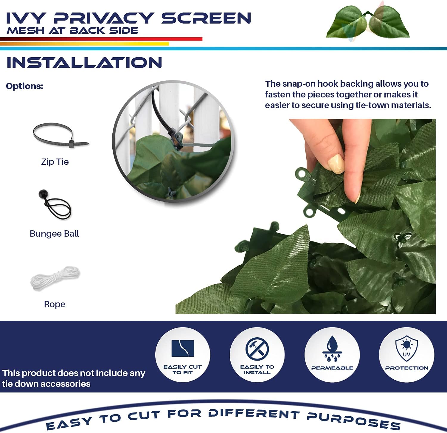Windscreen4less 58''x196'' Artificial Leaf Privacy Fence Screen Faux Leaves Fence Cover Wall Decoration for Outdoor Garden Patio Porch Deck Balcony Yard (4 Packs)