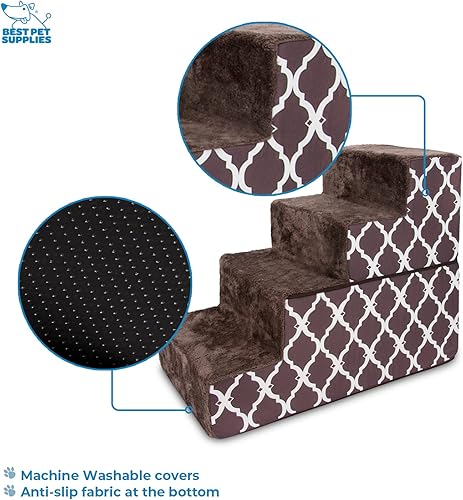 Miniatura 3 de Best Pet Supplies Funda plegable para escaleras de mascotas para rampas de espuma para perros, deslizamiento de repuesto con superficie