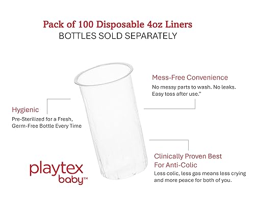 Miniatura 35 de Playtex Baby Nurser - Juego de regalo para recién nacidos con forros para biberones, más cerca de la lactancia, 4 biberones