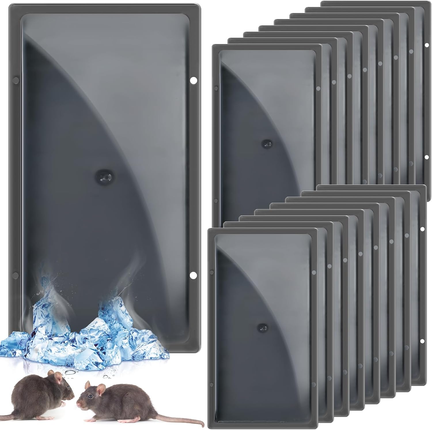 Qualirey 16 Pack Mouse Glue Traps Large Bulk Glue Rat Trap for Home Resistant Sticky Rat Traps Heavy Duty Safe Pest Control Adhesive Tray Pre Baited Glues Boards for Indoor Garage Mice Snake Spider