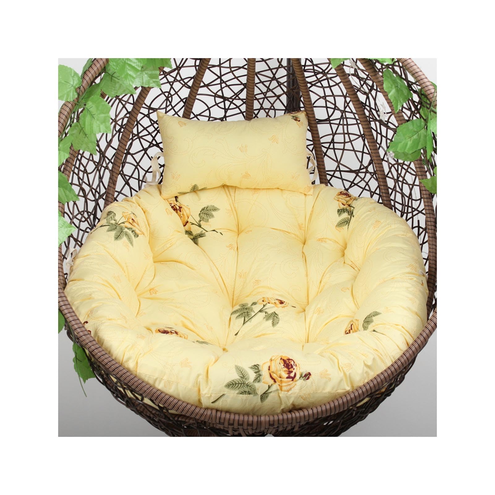 Egg Chair Cushion Replacement Hanging Basket Swing Chair Cushions With Headrest, Outdoor Indoor Thick Large Seat Cushion With Pillow Nest Back (Chair Not Included) (43" diameter,T)