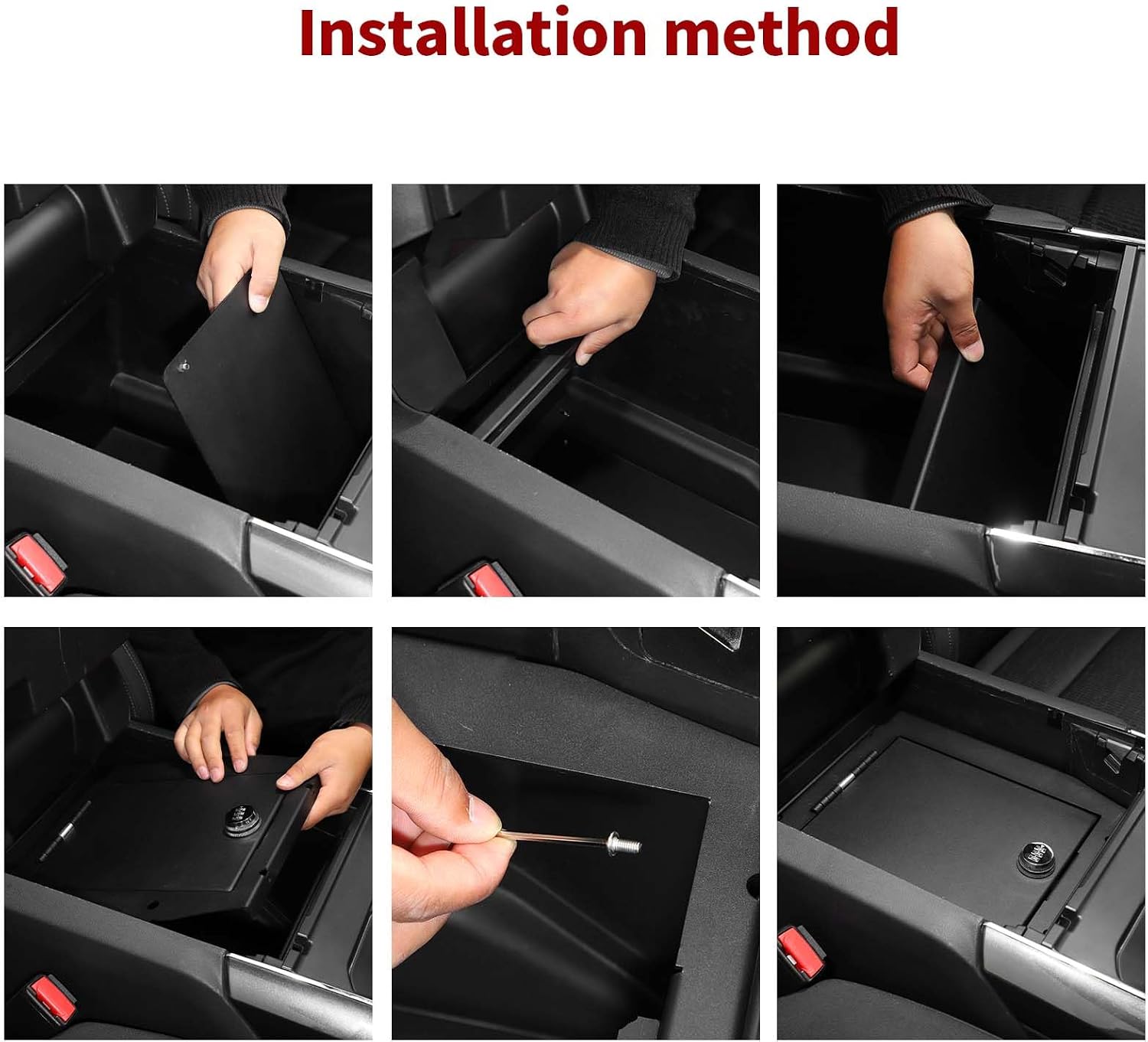 for F150 Center Console Organizer Gun Safe Box with Lock Compatible with Ford F150 2021 2022 2023 2024 Black Storage Accessories