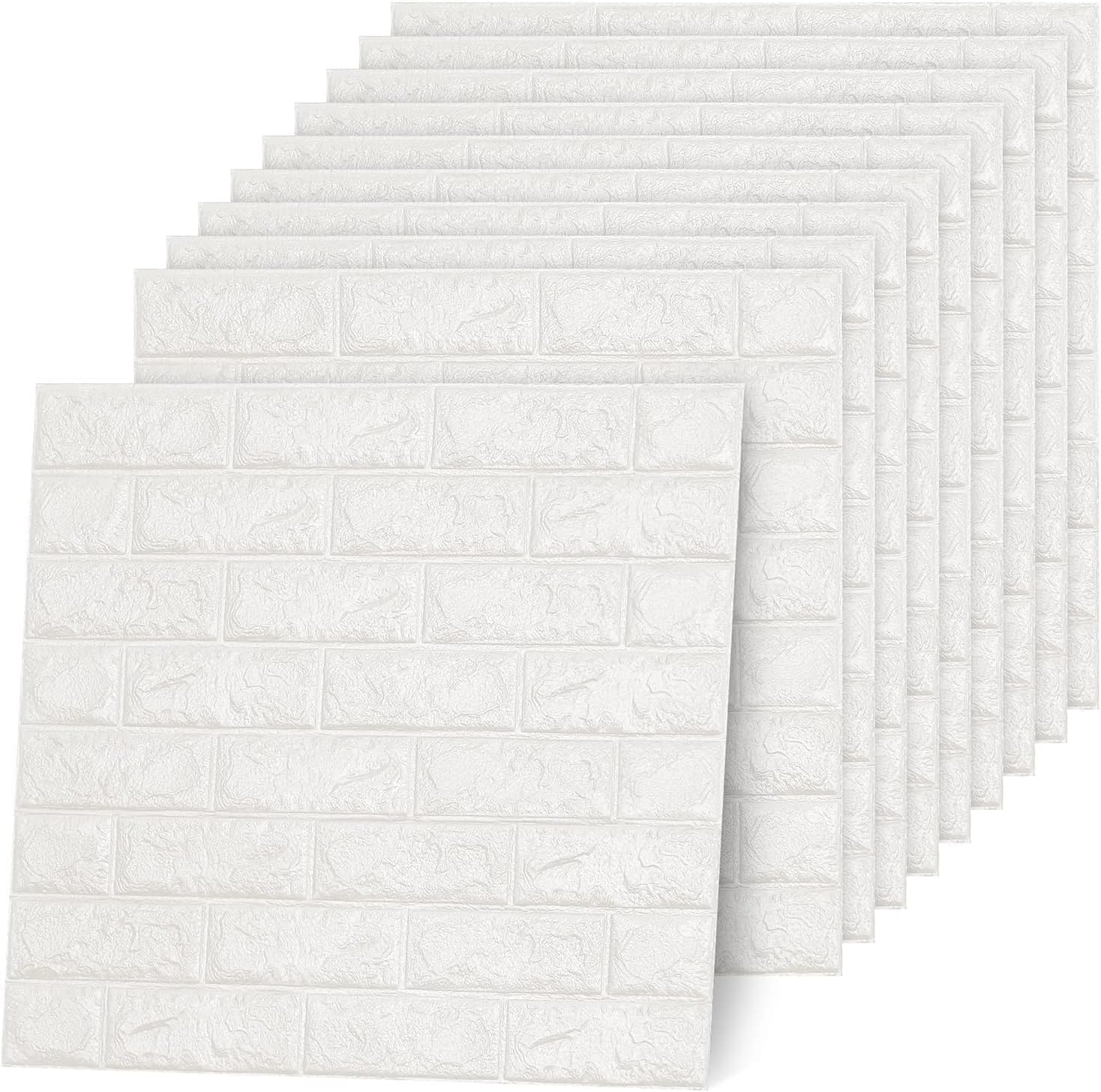 3D PE Foam Wall Panel Sticker – Self-Adhesive Waterproof Whitek Wallpaper for Wall Decor, Bathroom & Living Room (70x77cm, 21 Psc | Approx. 121.8 Sq. Ft)