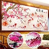 Instarry 5D DIY Diamond Painting Large Size Nine Fish Koi Cross Stitch Mosaic Living Room Bathroom Decor Wall Art Arts and Crafts 55.1x27.6 inch