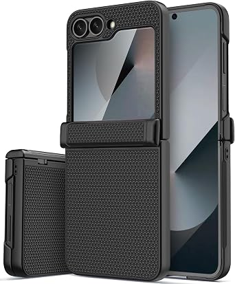 Vihibii for Samsung Galaxy Z Flip 6 Case with Hinge Protection, 2024, Black