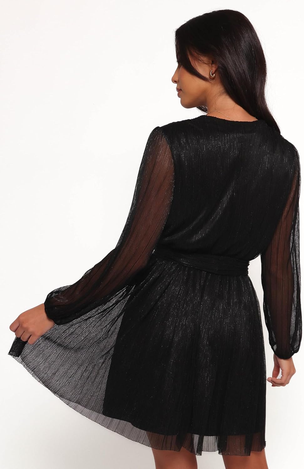 Petal & Pup Womens Zhara Long Sleeve Mini Dress - Black - Image 3