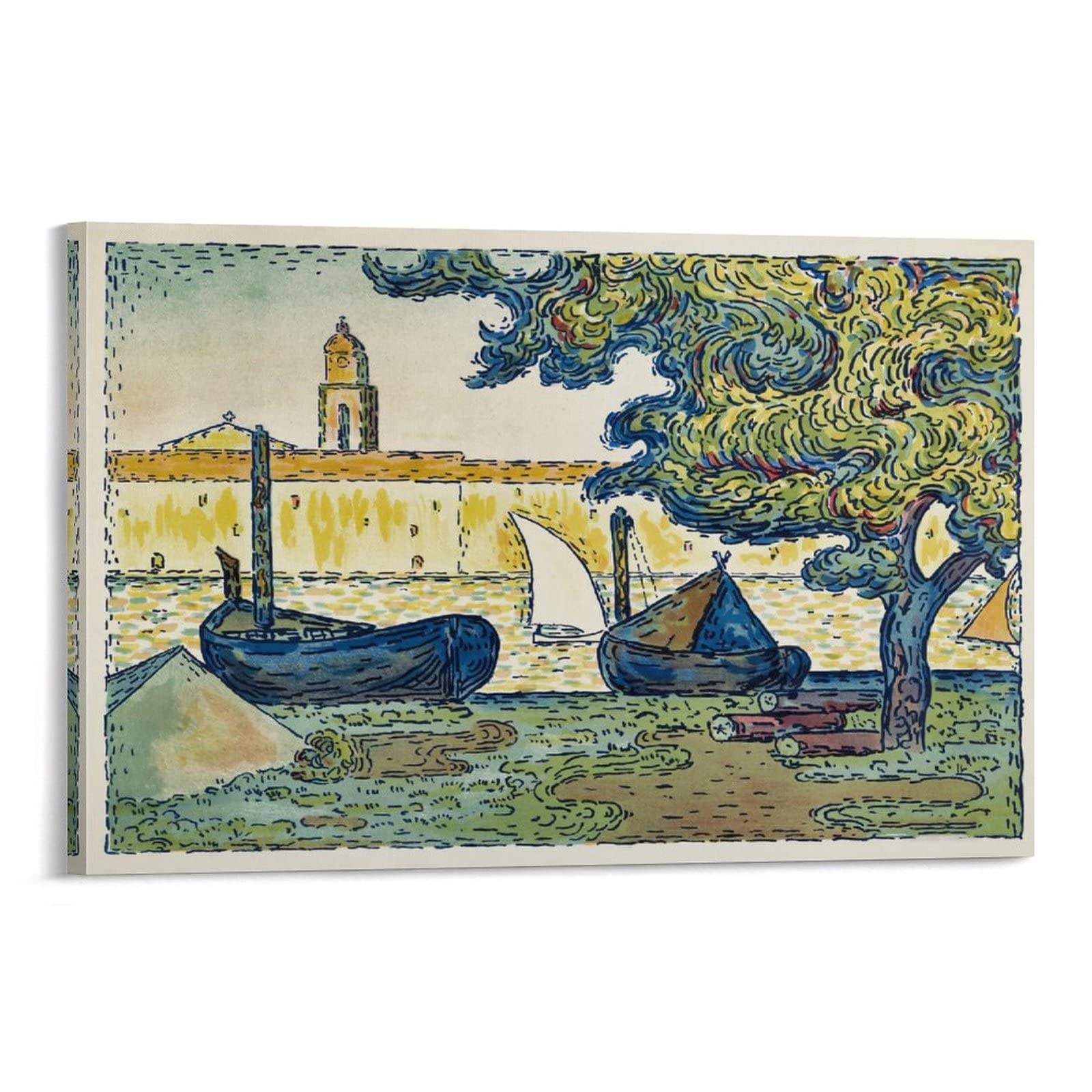 シニャック・ポール、サン・トロペ、希少な額装用画集より、新品高級額装付 シニャック・ポール、サン・トロペ、希少な額装用画集より、新品