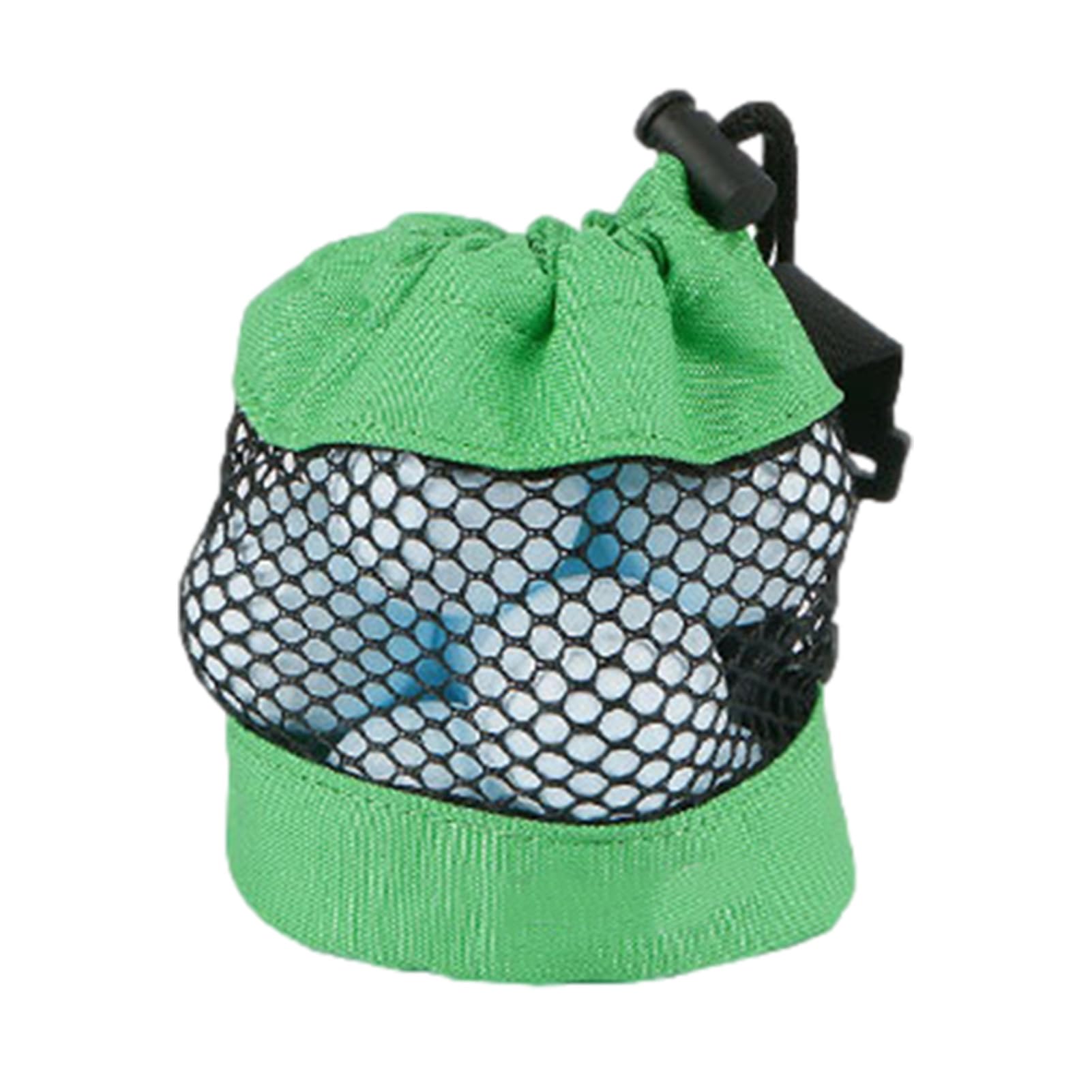 Dirfuny Golf Balls Storage Bag,Golf Ball Holder Nylon Golf Tees Bag Organizer - Portable Storage Bag with Drawstring and Clip, Pouch Bag for Golf Training, Practice
