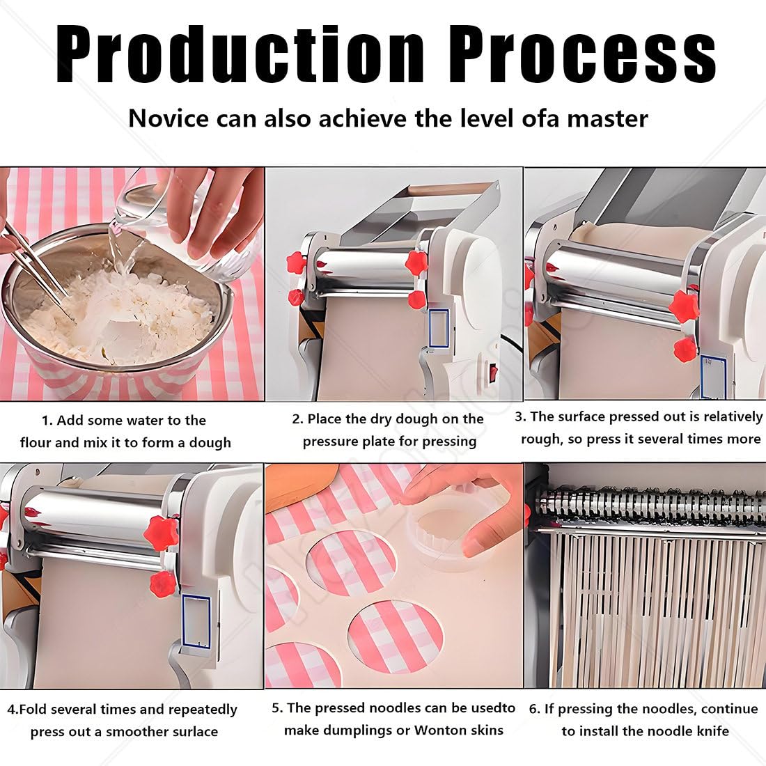 Máquina eléctrica de acero inoxidable para pasta fresca y tagliatelle.