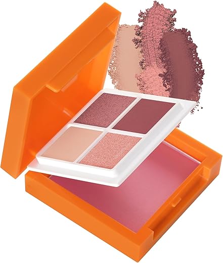 Swiss Beauty Craze 2 in 1 Eyeshadow and Blusher Palette with mirror | With Matte and Shimmer highly pigmented Shades | Shade- Rose Party, 7g