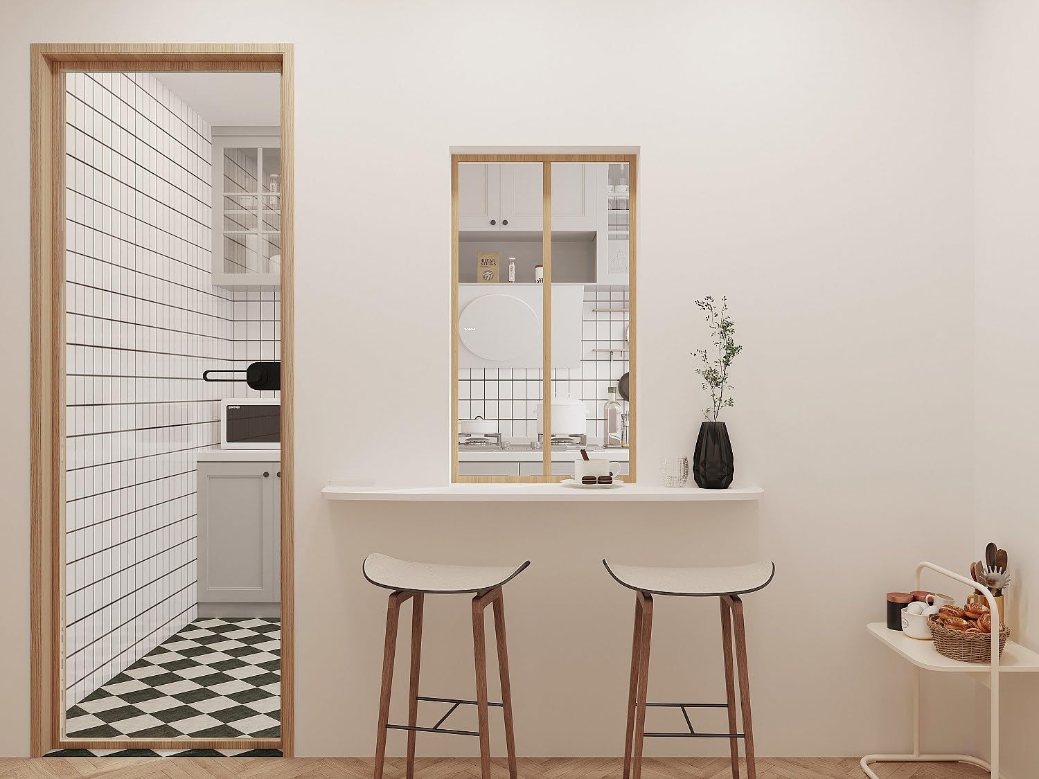 Vente-unique - Verriére Atelier en Aluminium thermolaqué Naturel Clair 60 x 105 cm (L x H) – Bayview