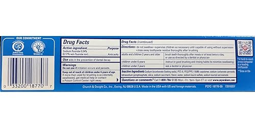 Miniatura 3 de Arm & Hammer Peroxicare, pasta de dientes de menta anticaries de bicarbonato de sodio y peróxido, el embalaje puede variar, 6.0 onzas (paquete de 6)