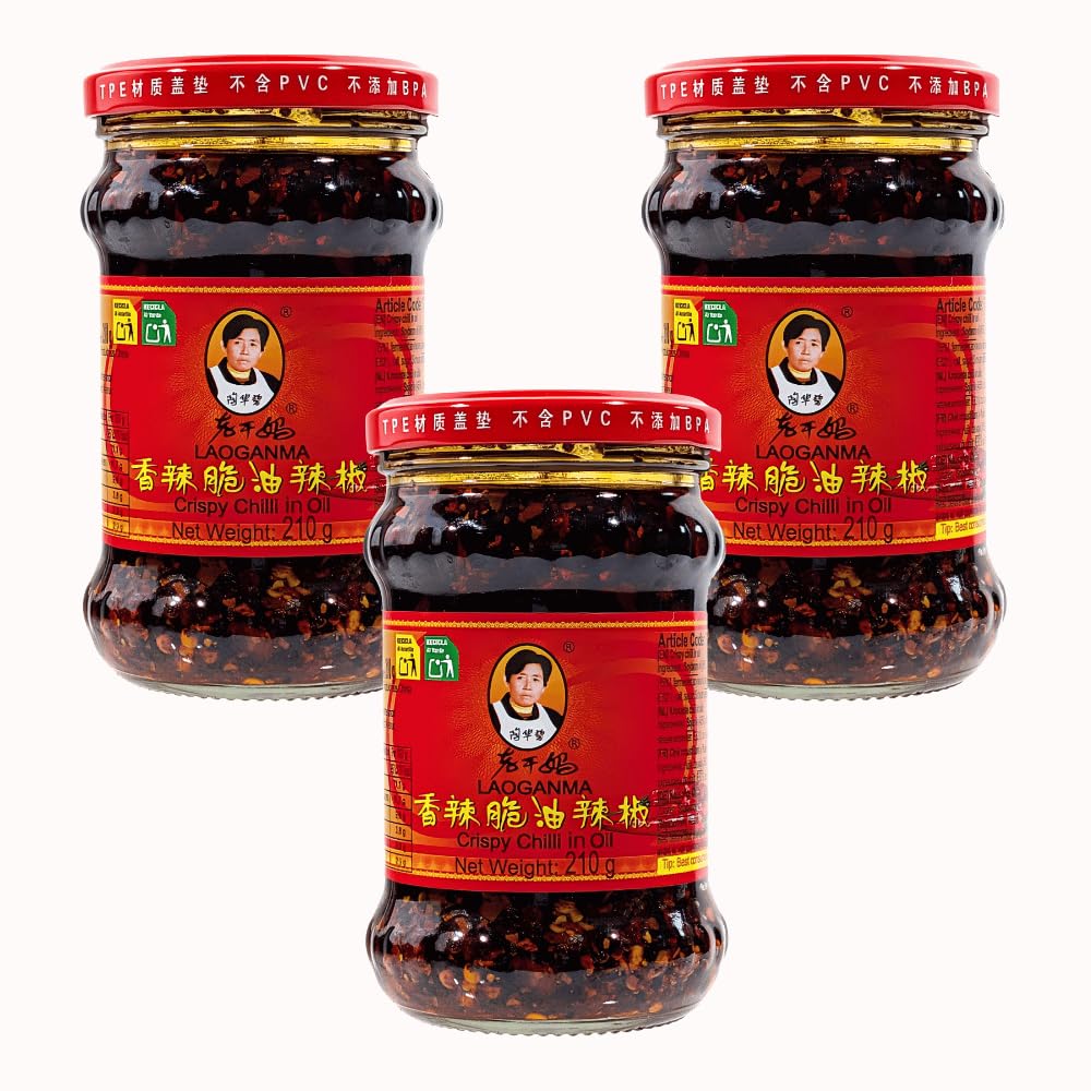 Laoganma Crispy Chilli in Oil 210g (Pack of 3)