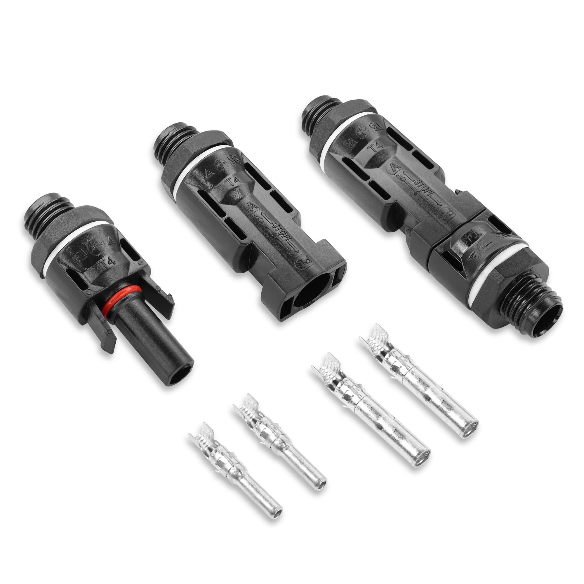 YAODHAOD Solar Connector 2 Pair,IP65 Waterproof Male/Female Solar Power Distribution Box Connector, for Solar Combiner Box