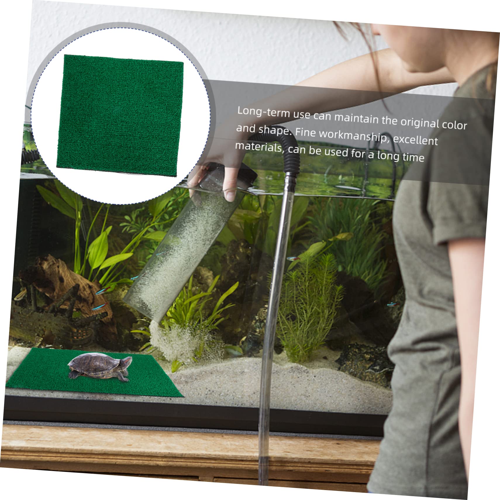 2 Pz Tappetino Da Terrazza Per Tartarughe Decorazioni in Da Giardino Di Simulazione Tappeto Erboso Del Cortile Tappeto Erboso Dell'acquario Resina Decorare Artificiale