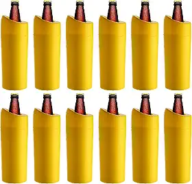 Porta Garrafa Térmico Camisinha Para Cerveja 1l Litrão 12pçs (AMARELO)