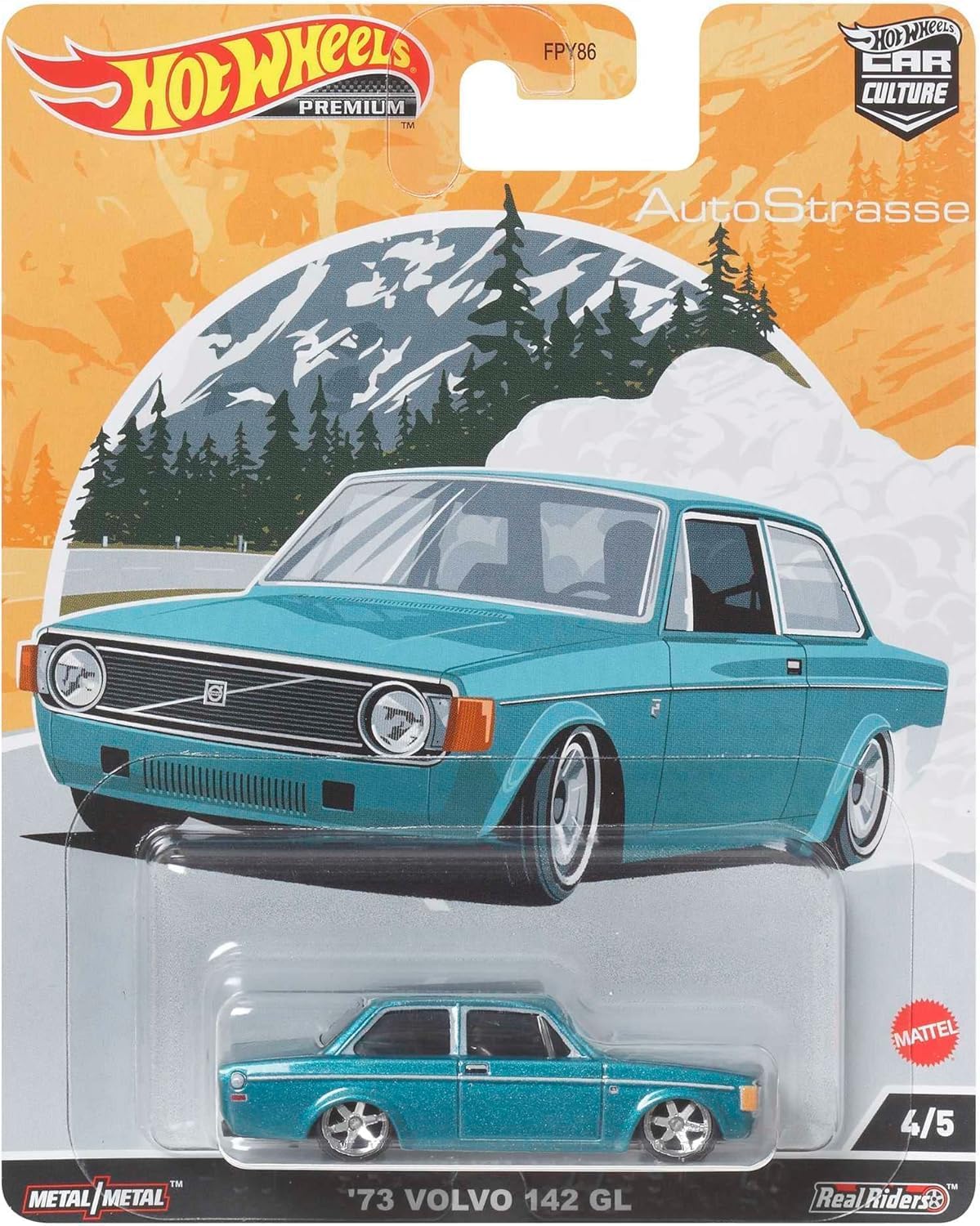 Volvo 142 GL, Car Culture Circuit Legends Vehicles for Kids 3 Years Old & Up and Adult fans and Collectors, Premium Collection of Car Culture 1:64 Scale Vehicles, HCJ87