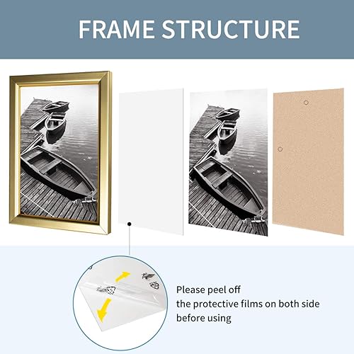 Miniatura 3 de Giverny Marcos de fotos de 11 x 14 pulgadas, marcos de fotos negros para montaje en pared, marco de diseño simple con acabado brillante, perfecto