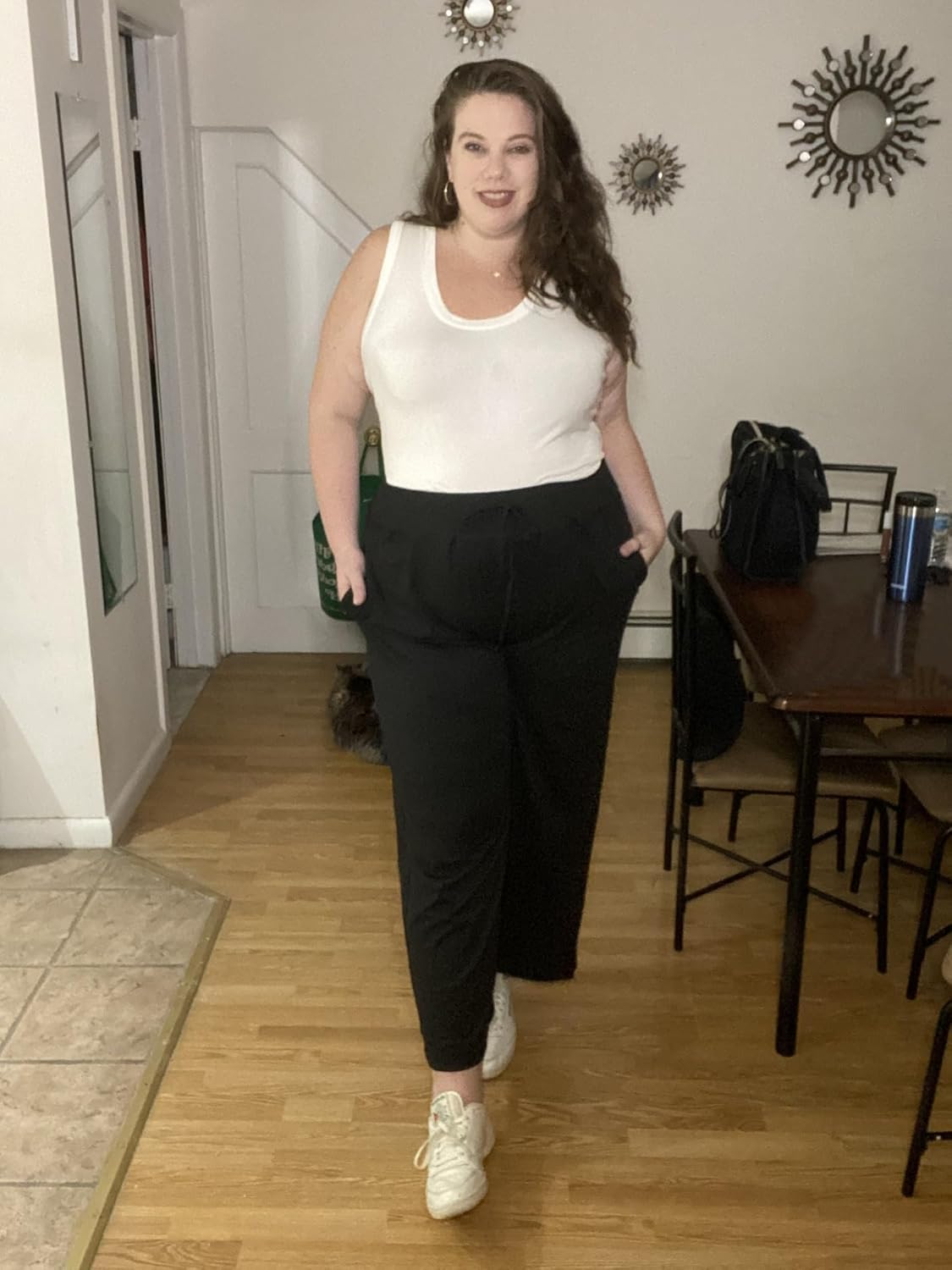 FOREYOND Plus Size Sweatpants for Women Wide Leg Yoga Pants Workout Pants 1XL-5XL - Image 3