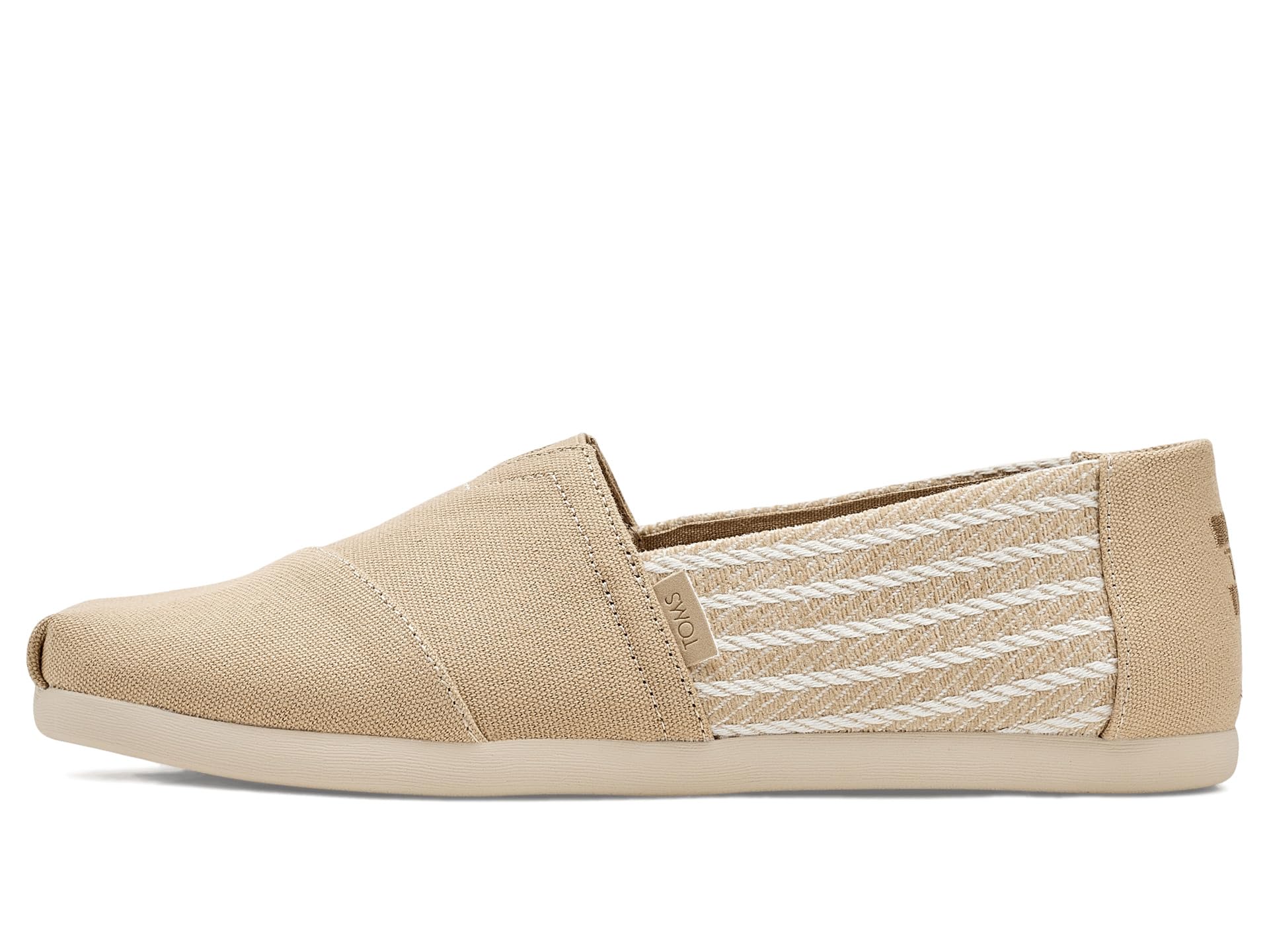 TOMS Mocasines Planos Alpargata clásicos para Hombre, Color Avena, Rayas náuticas, Talla 44