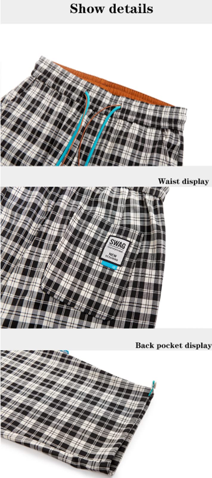 Pantalone Da Uomo A Quadri Con Vita Elastica Casual,Alla Moda Pantaloni Matita A Sezione,Streetwear Pantaloni Sportivi Uomo Casual,Con Tasche Pantaloni Eleganti 1,2XL