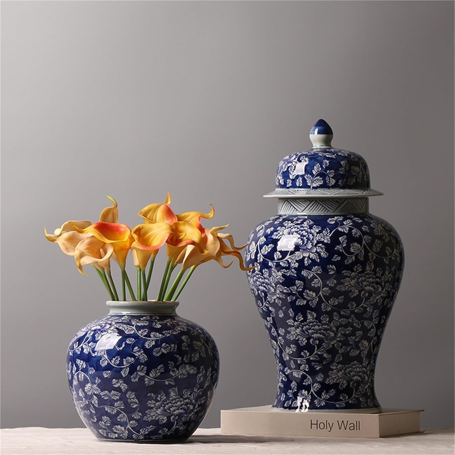 Jarro De Jengibre Jarrón De Cerámica De Porcelana China Azul Y Blanco Decoración De Mesa De Estante Antiguo, Small