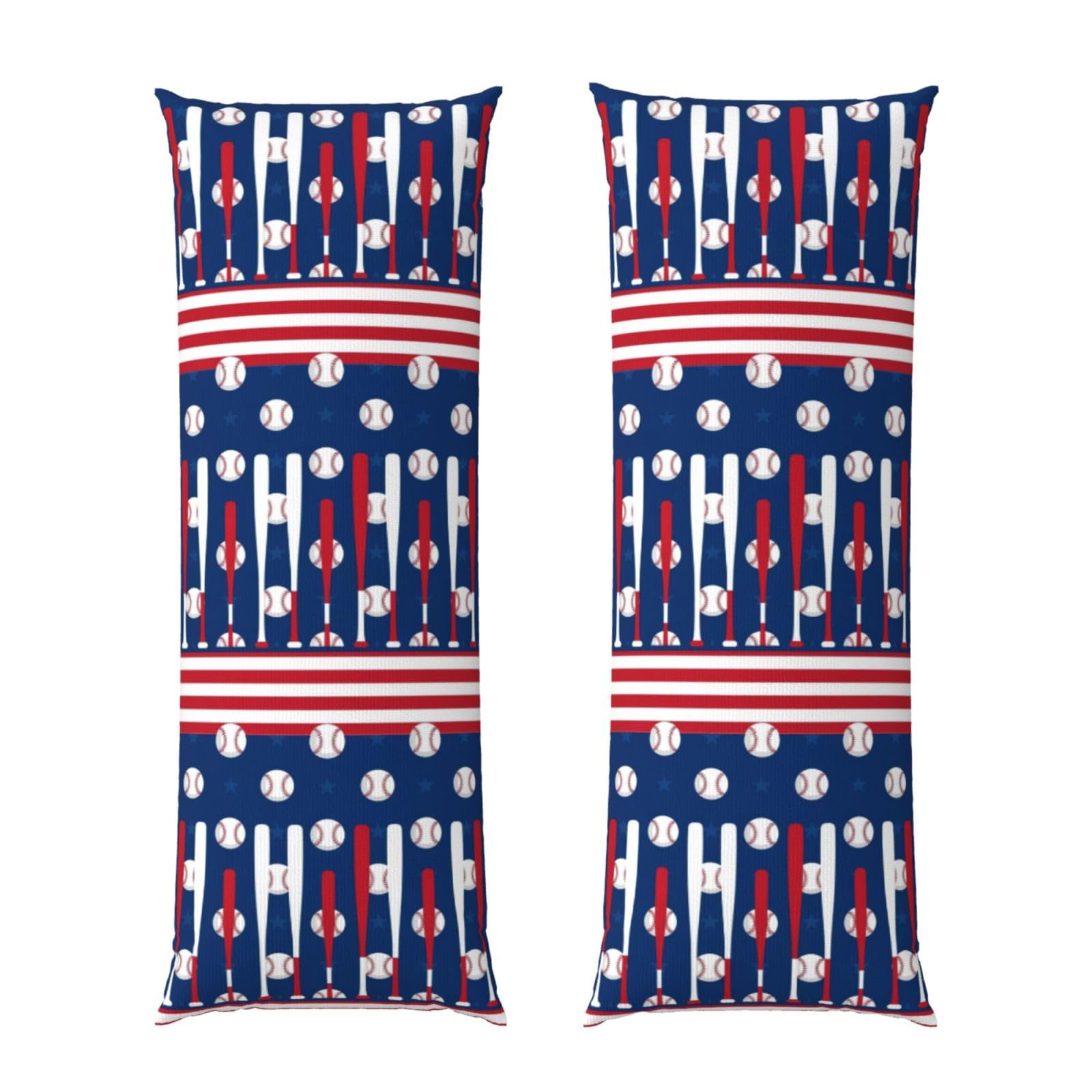 Long Body Pillow Cover 20x60 Baseball Sport American Flag, Soft Flannel Pillowcase with Zipper, Cozy Cushion Protector for Couch Sofa Bed Sleeping Decoration