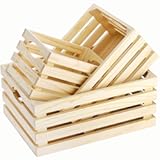 ZENFUN 3 Pack Wooden Nesting Crates with Handles&comma; Decorative Hand Crafted Wood Box Nesting Crate Farmhouse Storage Basket Container for Display and Organization&comma; Home Centerpieces