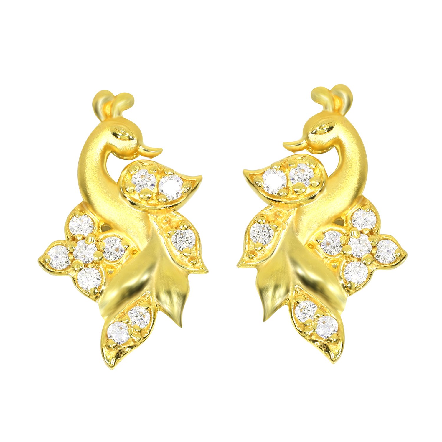 22KT Yellow Gold Stud Earrings for Girls-image-12