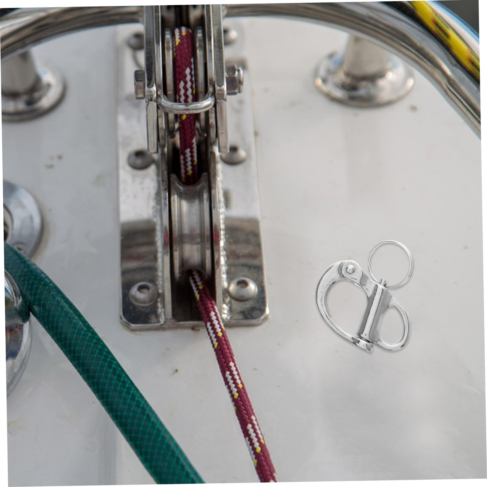Toyvian 2pièces Mousqueton à Vis INOX Pivotant Marine Manille à Goupille pour Voilier Gréement De Déverrouillage Rapide