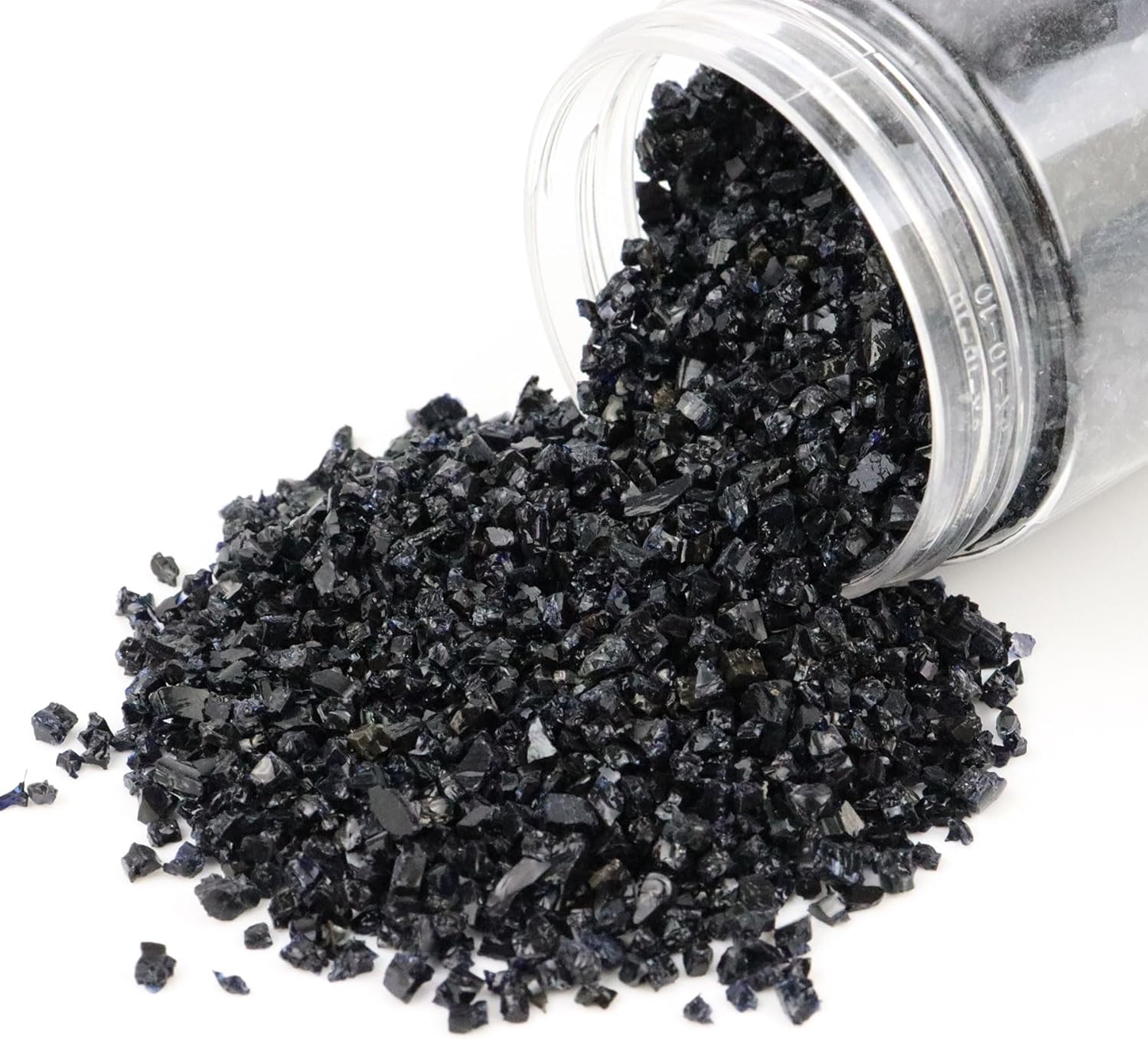 EnaMeena 500 Gram Package of High Gloss Shiny Varied Finish Black Recycled Glass from 2 to 6 mm for Resin Art, Decorative tabletops, Aquariums, DIY Projects, and Beyond-image-15