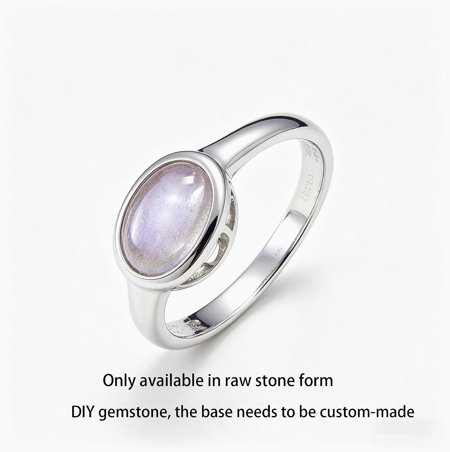 8 * 10mm Oval convex gemstone, flat bottom, naturally polished gemstone, suitable for DIY jewelry making such as bracelets, necklaces, earrings, pendants, etc. (8mm) Moonstone