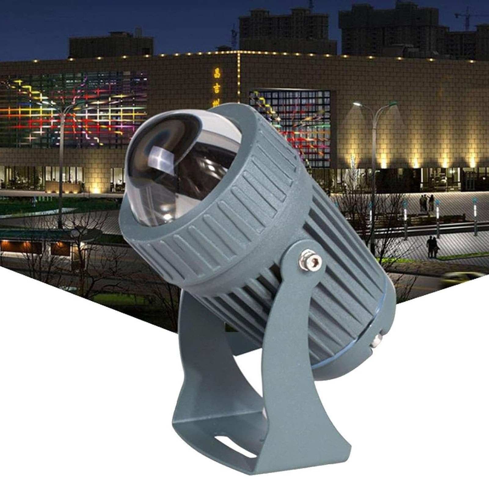 Zewnętrzny reflektor LED, obrotowy reflektor podłogowy, wodoodporny IP66, wąski strój ścienny z wiązką, idealny na imprezy, ogrodzenie reklamowe i oświetlenie budynków (niebieski, 20W)