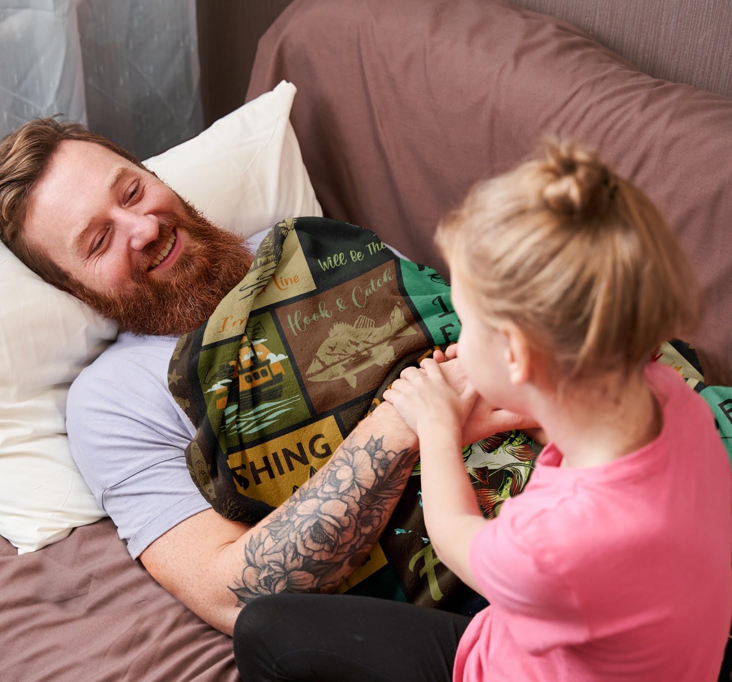 Fishing Gifts for Men/Women, Fishing Blanket 60"x50", Cool Funny Fishing Gifts for Teen Boys, Fish Themed Blanket - Image 4