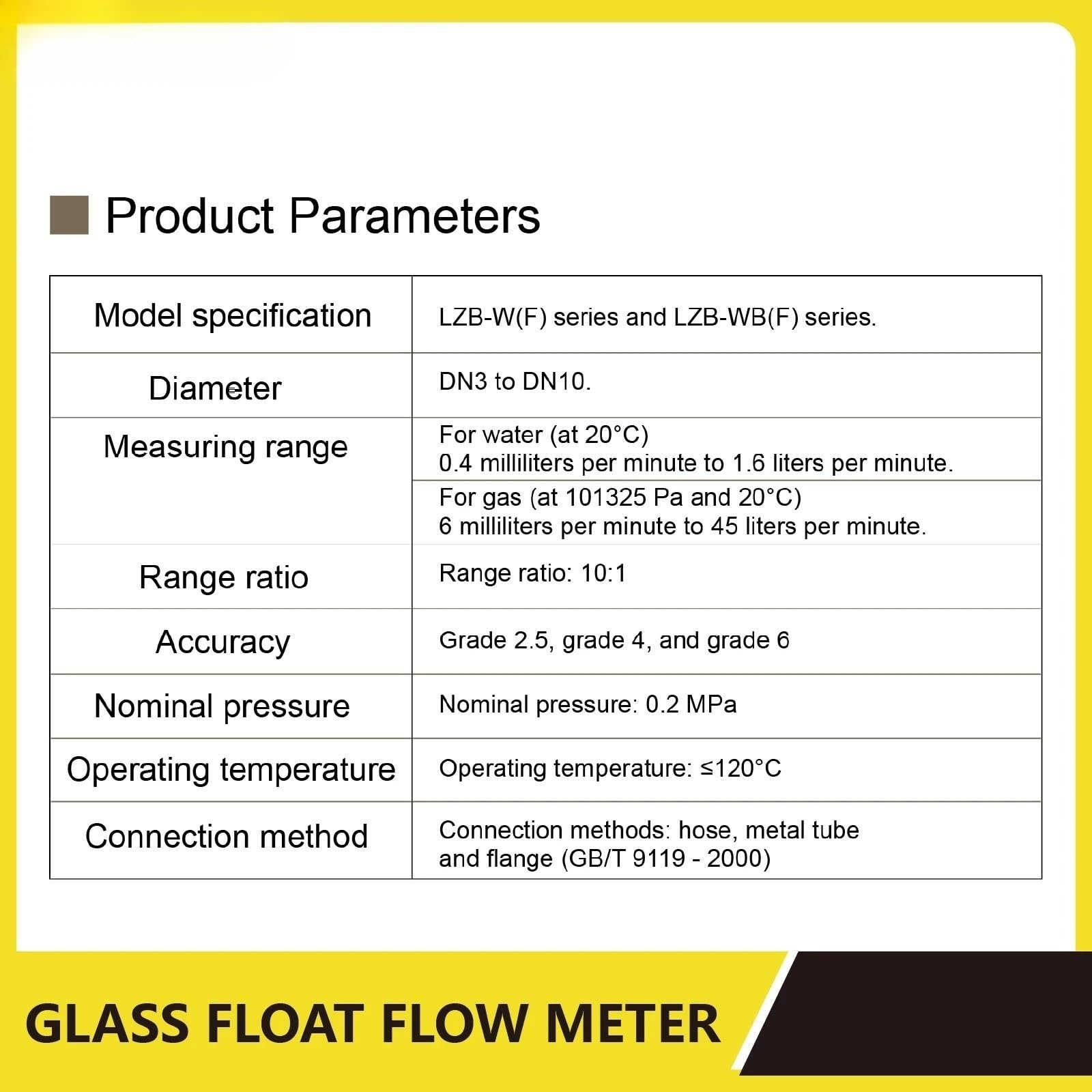 LZB-3WB - Medidor de flujo de flotación de vidrio, rotámetro de tubo de vidrio, micro medidor de flujo de gas para aire, nitrógeno y oxígeno, ajustable (contáctenos)