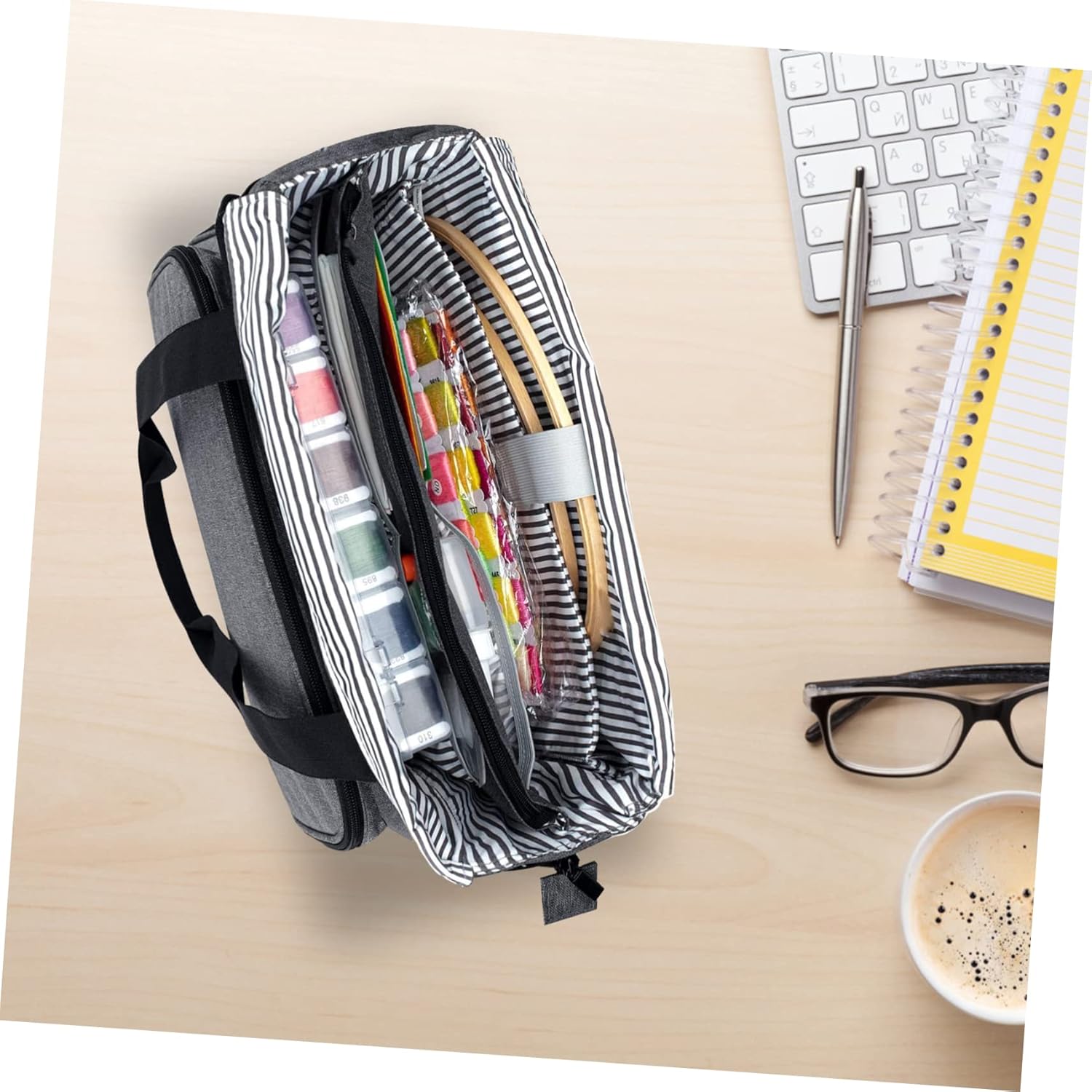 Angoily 1pc Multi Functional Sewing Tool Storage Bag Hand Knitting Tools Organizer Embroidery Supplies Holder Drawing Pen Painting Brush Pouch for Home Use Travel and Crafting