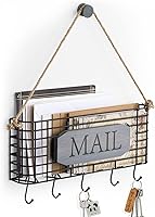 Vista 11 de SRIWATANA Soporte para llaves de correo para pared, organizador de correo, soporte de pared, tamaño pequeño, color negro