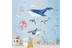Whale Bathroom Decor - Under the Sea Whale Wall Stickers