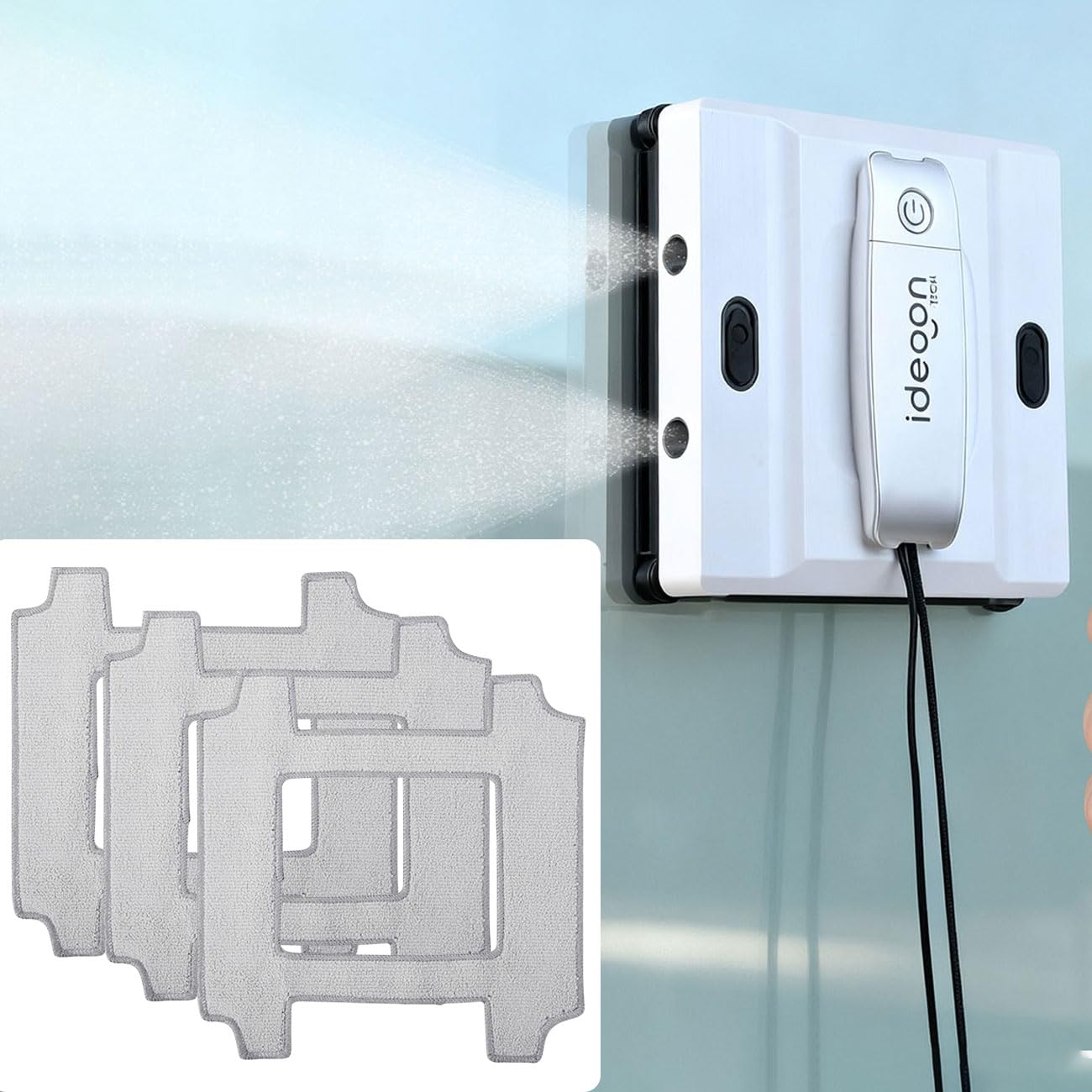 3er-Set Mikrofaser-Reinigungs- und -Polier-Pad für Fensterputz-Roboter- Ersatzpads für streifenfreie Ergebnisse