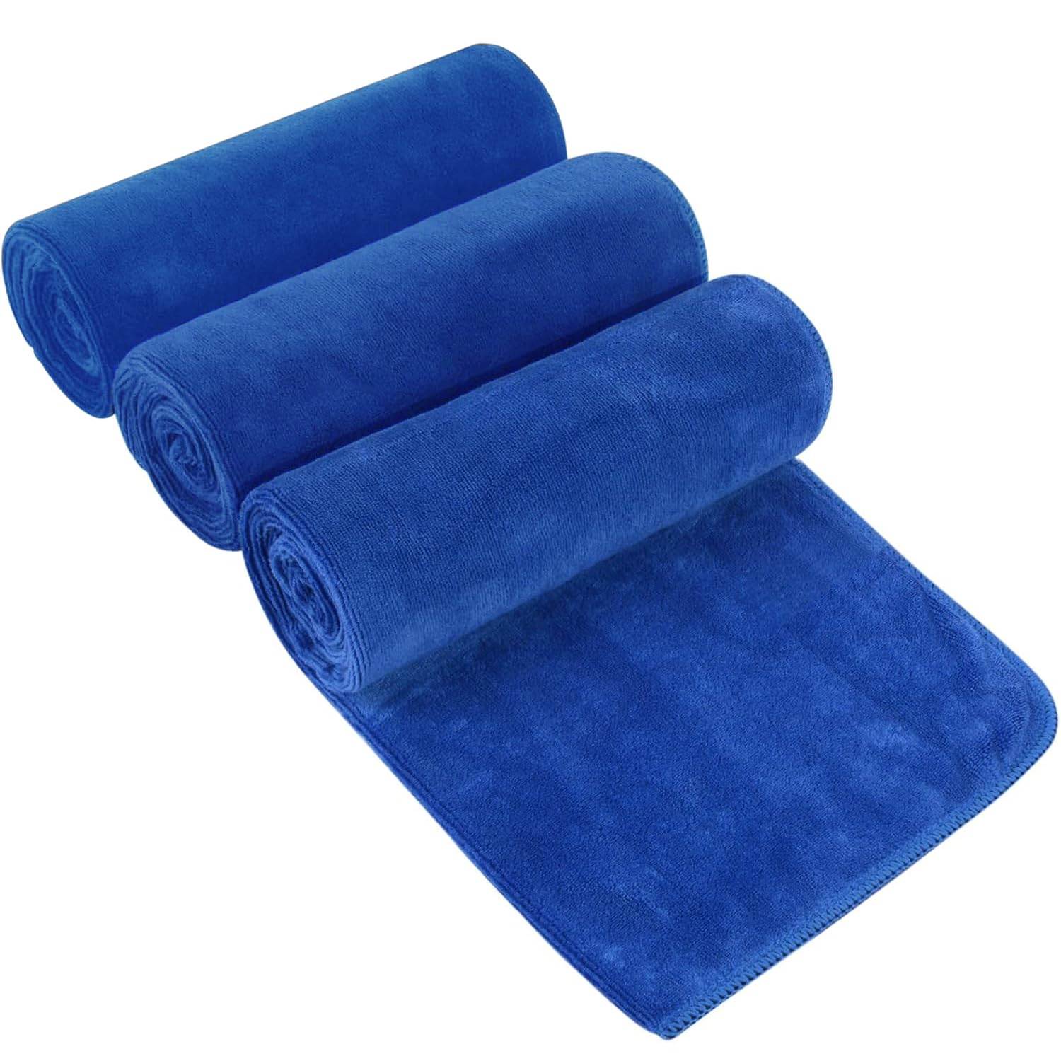 HIDMD Microfibre Gym Towels Sports Towels 40CMX80CM Fast Drying Absorbent Workout Sweat Fitness Yoga Camping 3Pack Blue