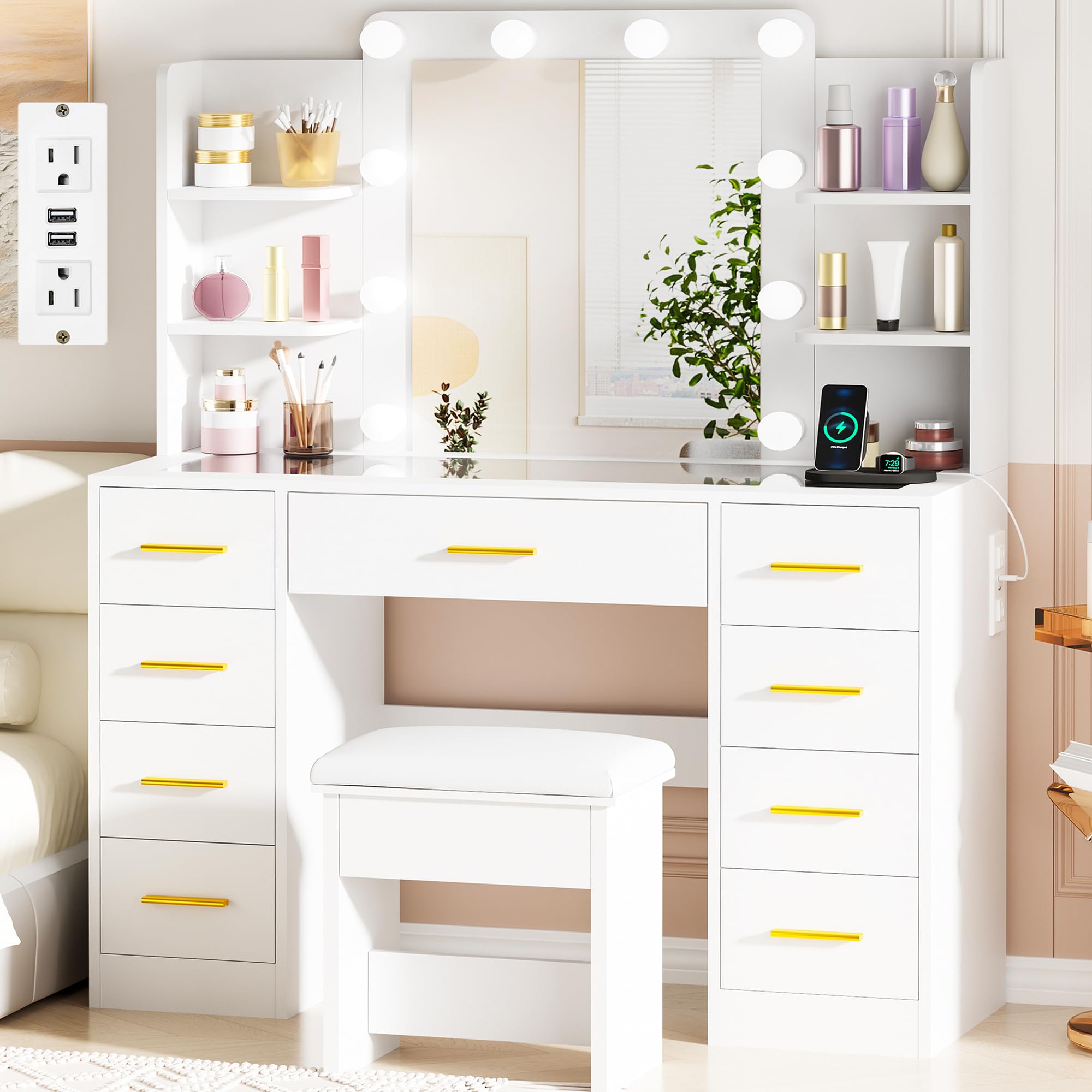 BEWISHOME Large Vanity Desk