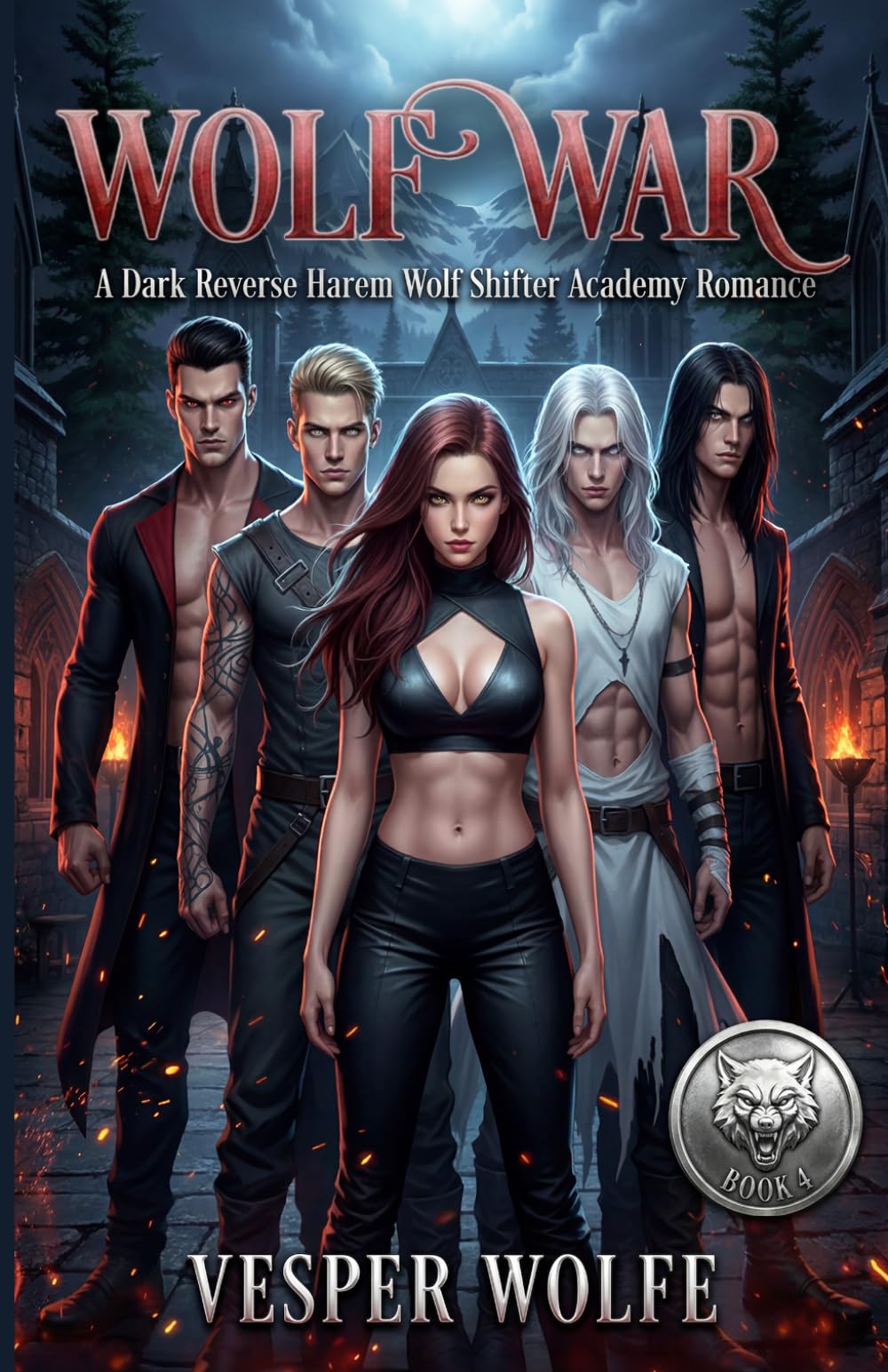 Wolf War: A Dark Reverse Harem Wolf Shifter Academy Romance: 4 (Feral Pack Academy)