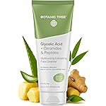 Botanic Tree Hydrating Glycolic Acid Cleanser - Exfoliating Face Wash - Face Cleanser for Women - Also with Ceramides & Peptides, Gently - for Dewy Bouncy Skin - 6oz