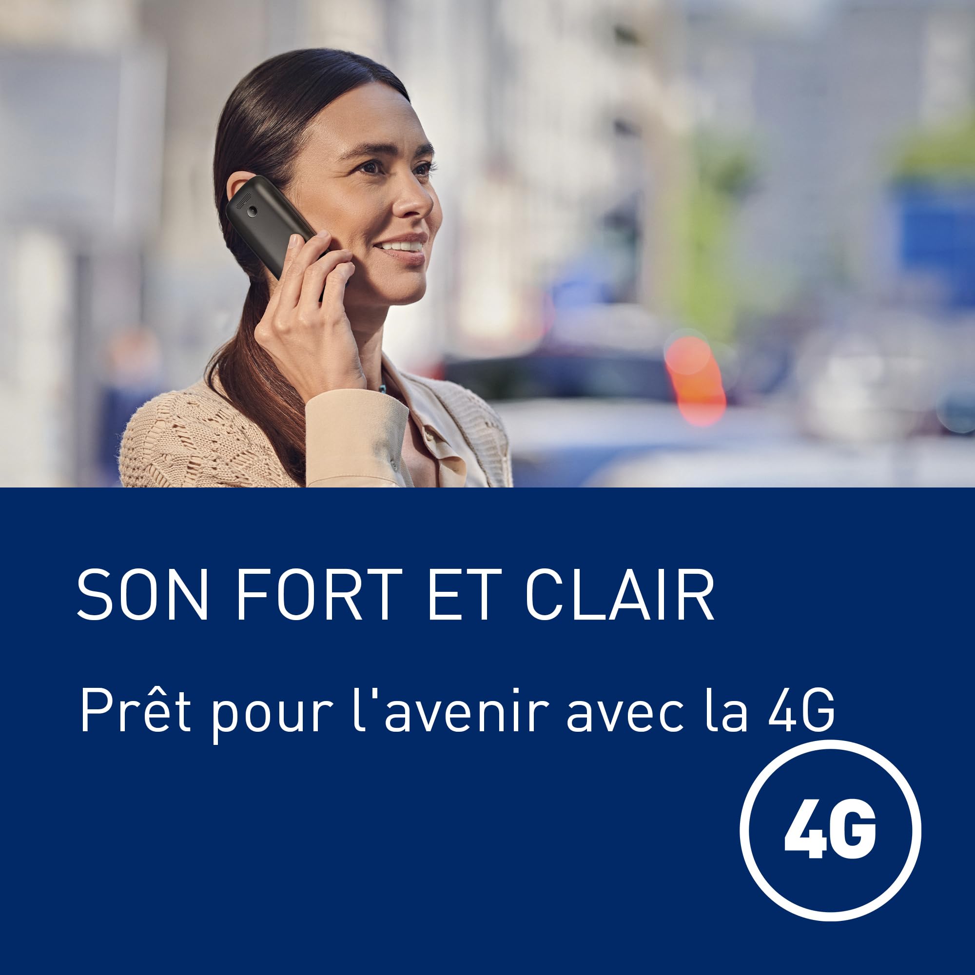 Panasonic KX-TF400EXB Téléphone à Touches 4G Facile à Utiliser, Volte, autonomie fiable Jusqu’à 280 Heures en Mode Veille, Charge USB-C, écran de 2,4 Pouces, Bluetooth, résistance à l’Eau IP44, Noir