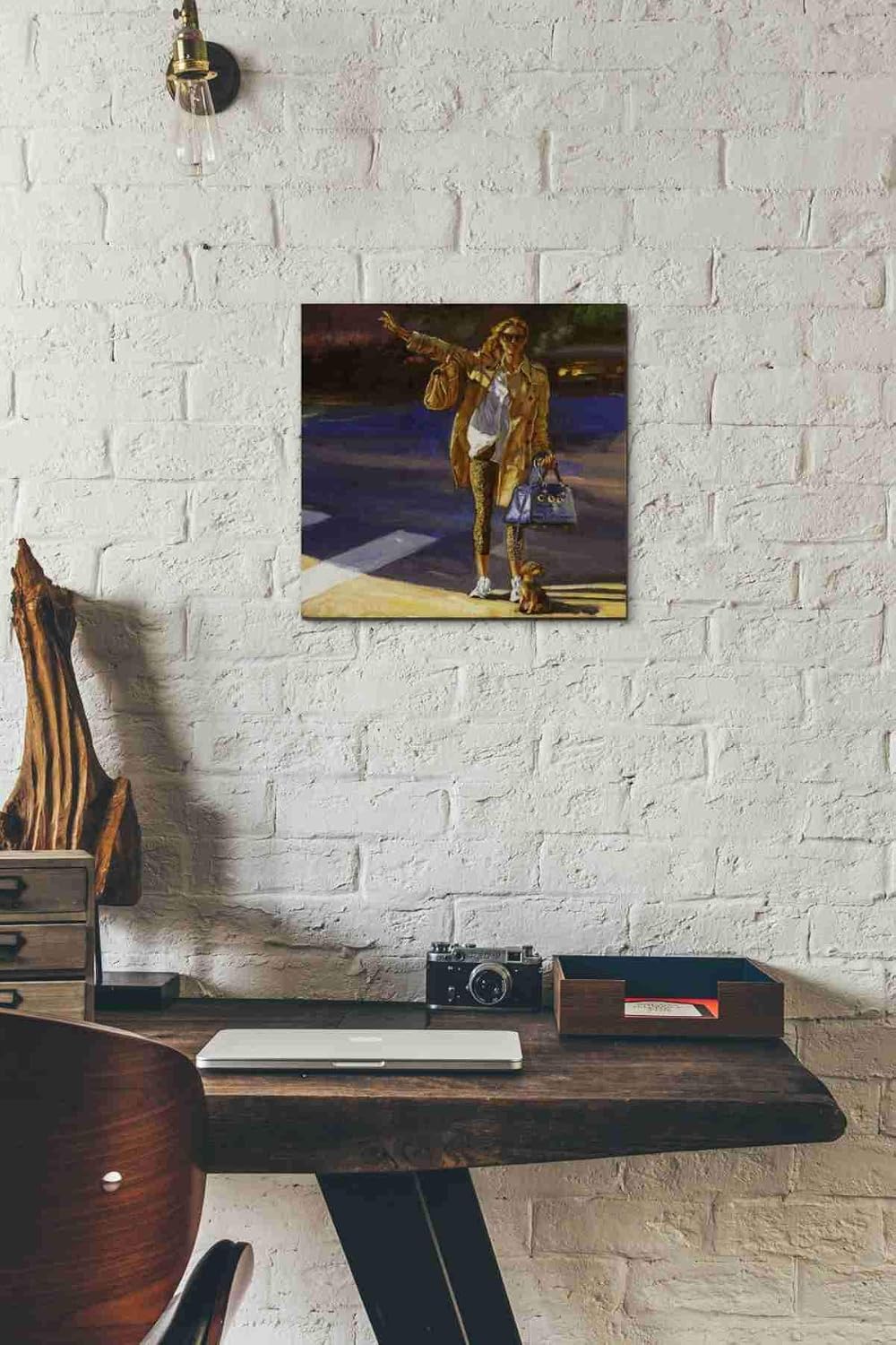 Epic Graffiti ' Hello Taxi' by Bonnec Brothers Giclee Canvas Wall Art, 12" x 12", Yellow